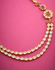 WHITE STONE FLORAL NECKLACE