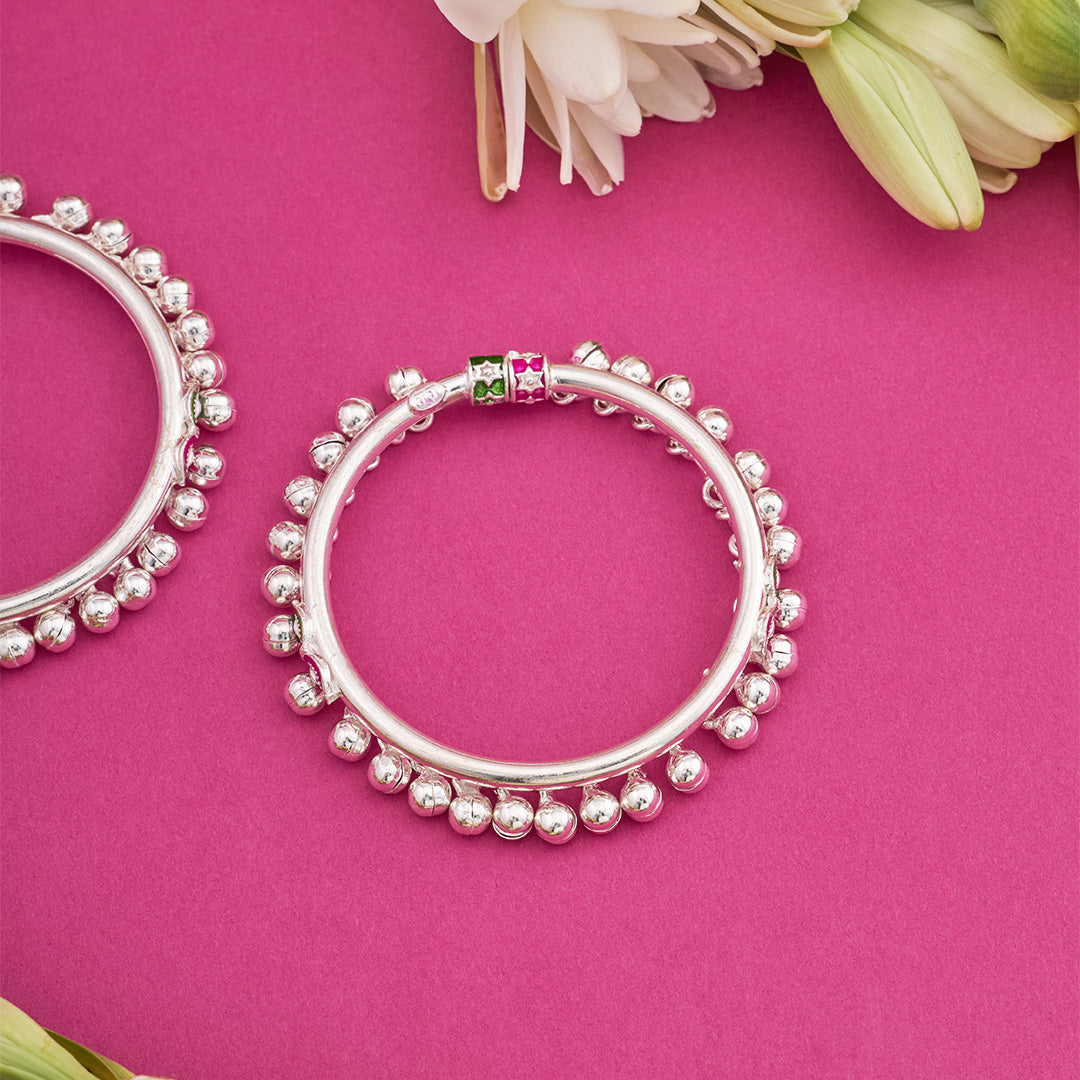 SILVER BEADS BABY ANKLETS