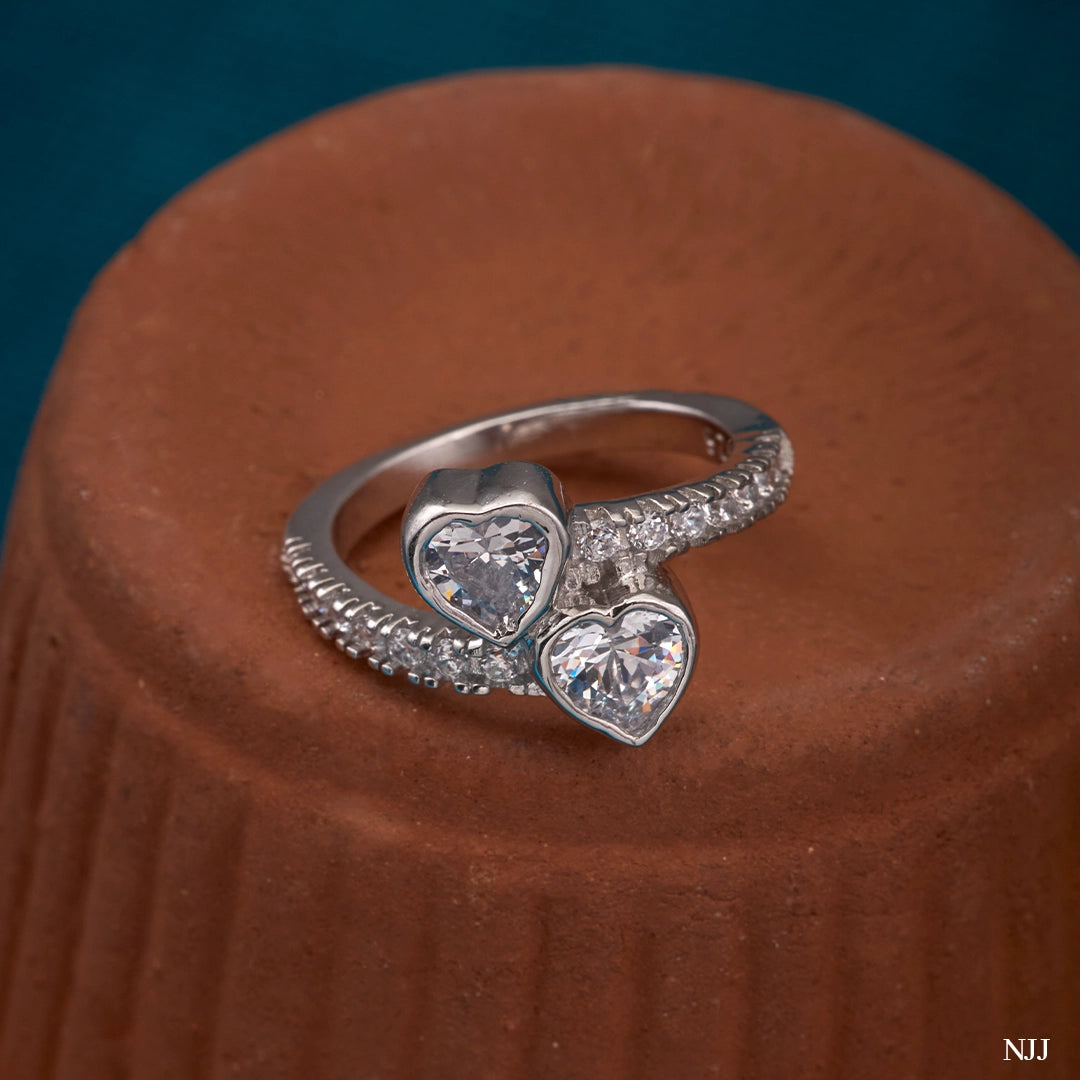 TWIN HEART SPARK RING