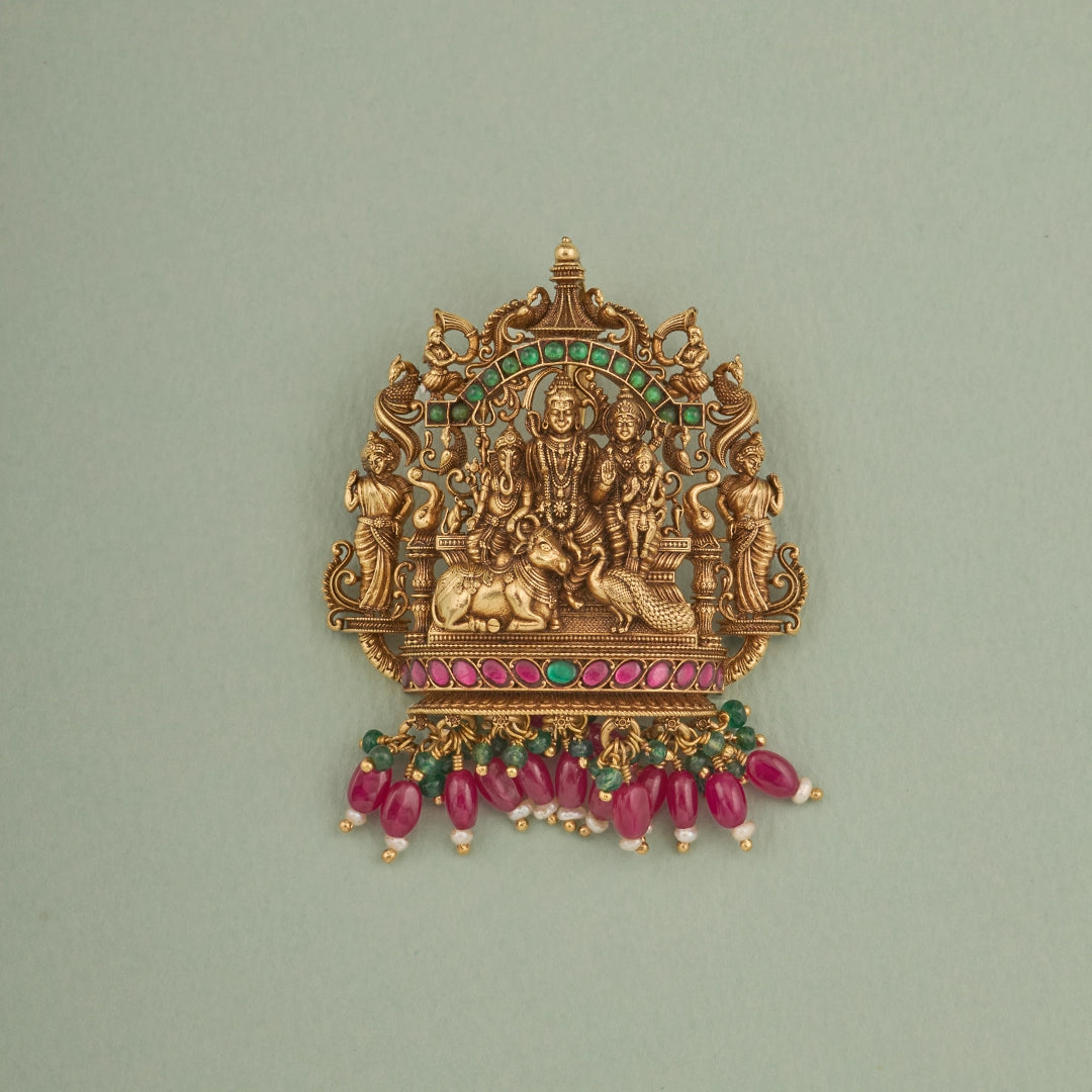 ANTIQUE SHIVA PARIVAR PENDANT