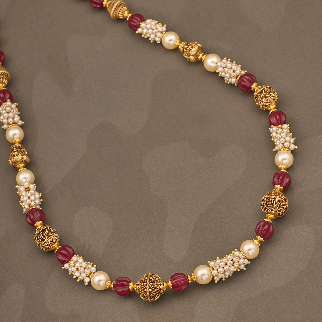 RUBY PEARL ANTIQUE BEAD CHAIN