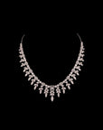 SILVER LEAFY NECKLACE WITH EARRINGS