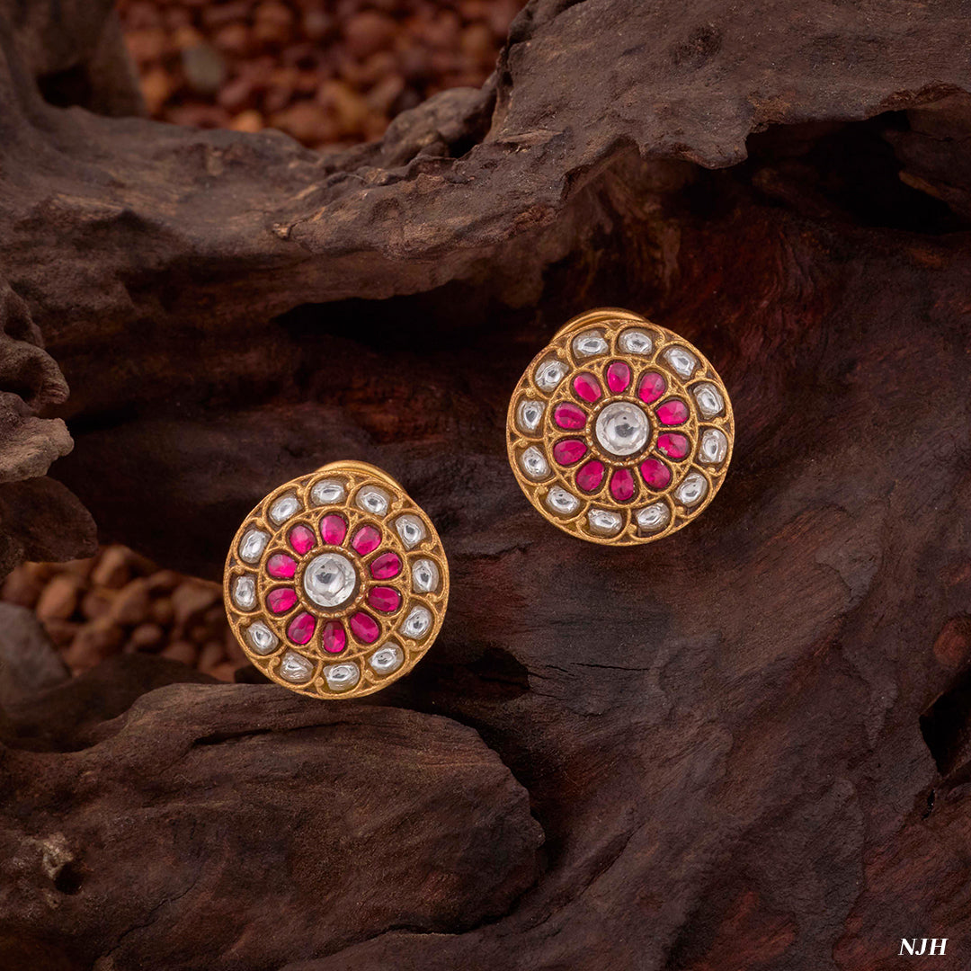 CLASSIC KUNDAN FLORAL STUDS