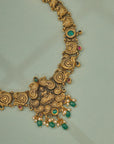 ANTIQUE PEACOCK MOTIF LAKSHMI NECKLACE