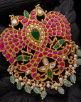KUNDAN PEACOCK BLOOM PENDANT