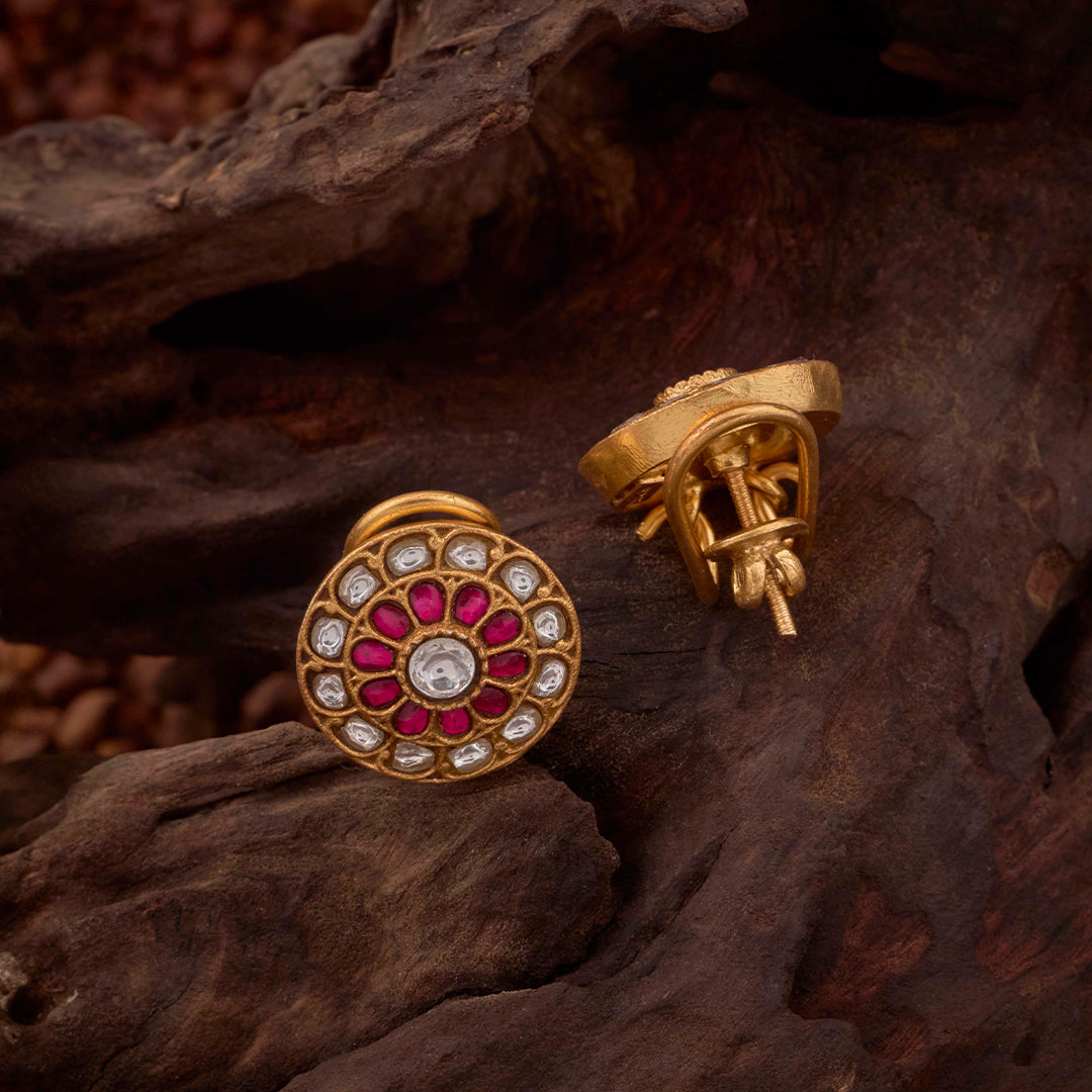 CLASSIC KUNDAN FLORAL STUDS