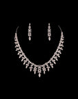 SILVER LEAFY NECKLACE WITH EARRINGS