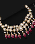 VINTAGE RUBY CHARM NECKLACE SET