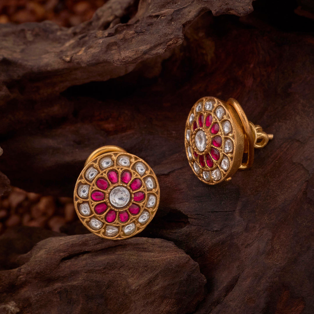CLASSIC KUNDAN FLORAL STUDS