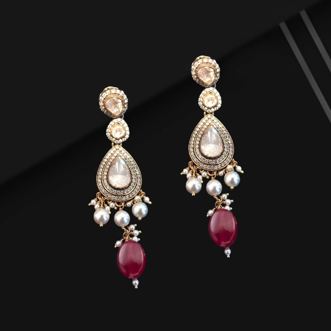 VINTAGE RUBY CHARM NECKLACE SET