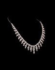 SILVER LEAFY NECKLACE WITH EARRINGS