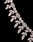 SILVER LEAFY NECKLACE WITH EARRINGS