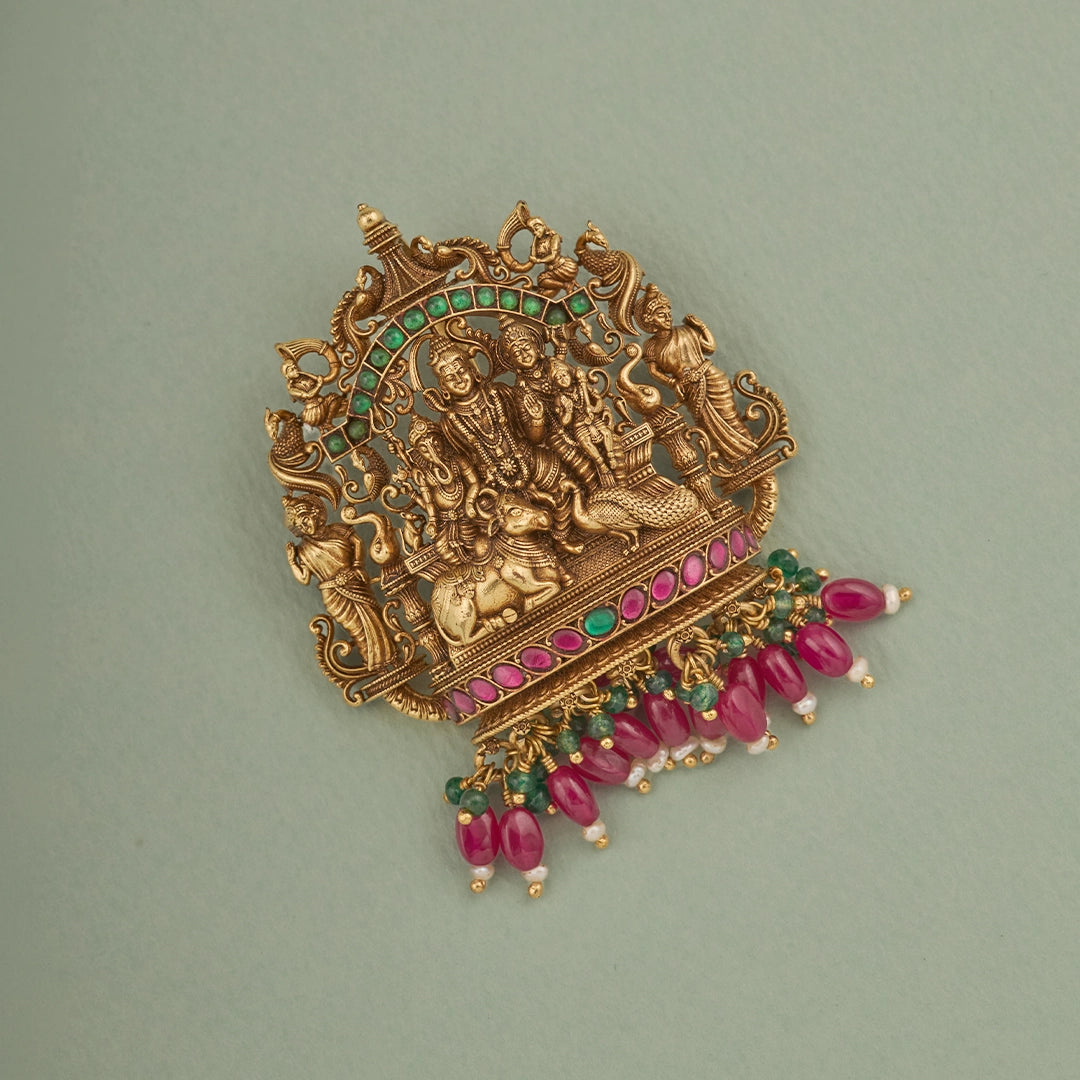 ANTIQUE SHIVA PARIVAR PENDANT