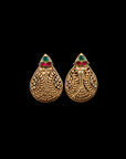 SILVER KUNDAN WITH SPINEL EARRINGS