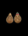 SILVER KUNDAN WITH SPINEL EARRINGS