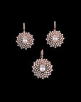 SLVER ROSE GOLD HEAVY PENDANT WITH EARRINGS