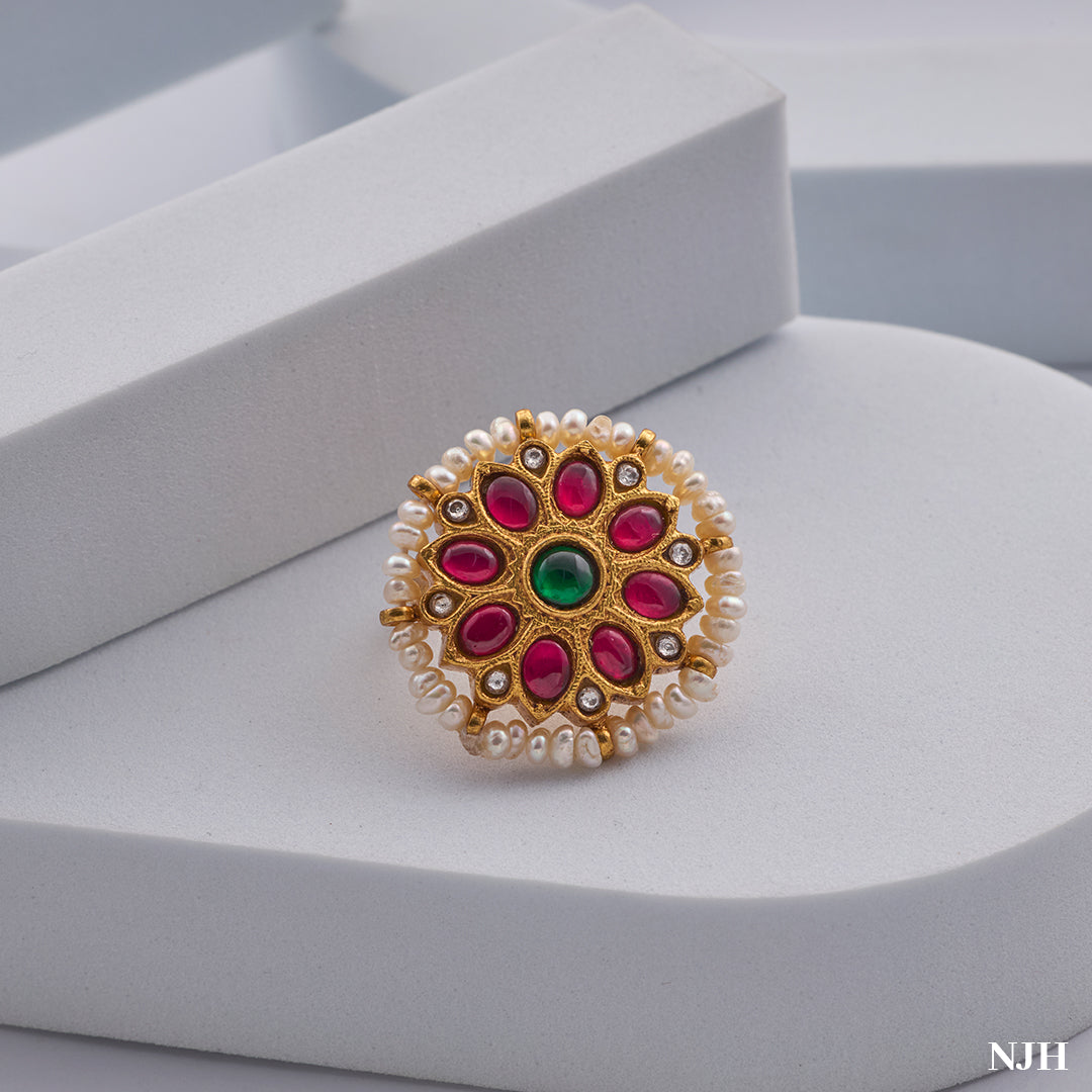 PEARL KUNDAN RINGS