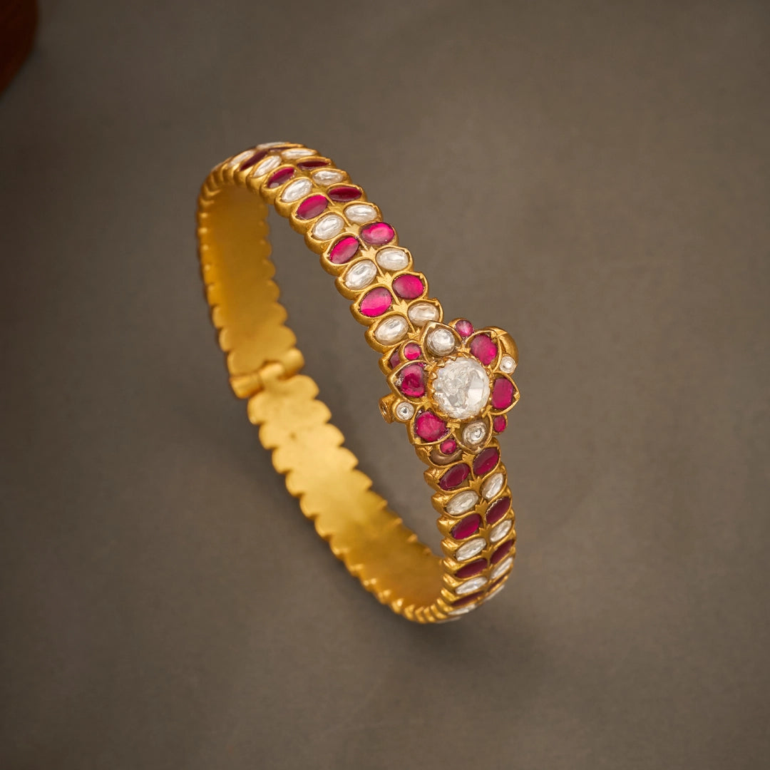 RUBY RADIANCE FLORAL BANGLE