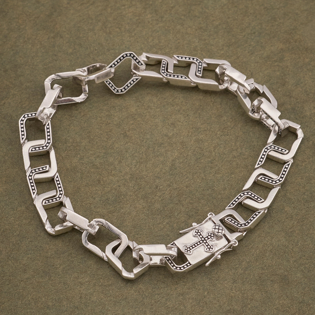 CROSS CURB BRACELET