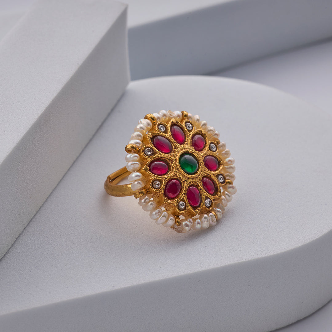 PEARL KUNDAN RINGS