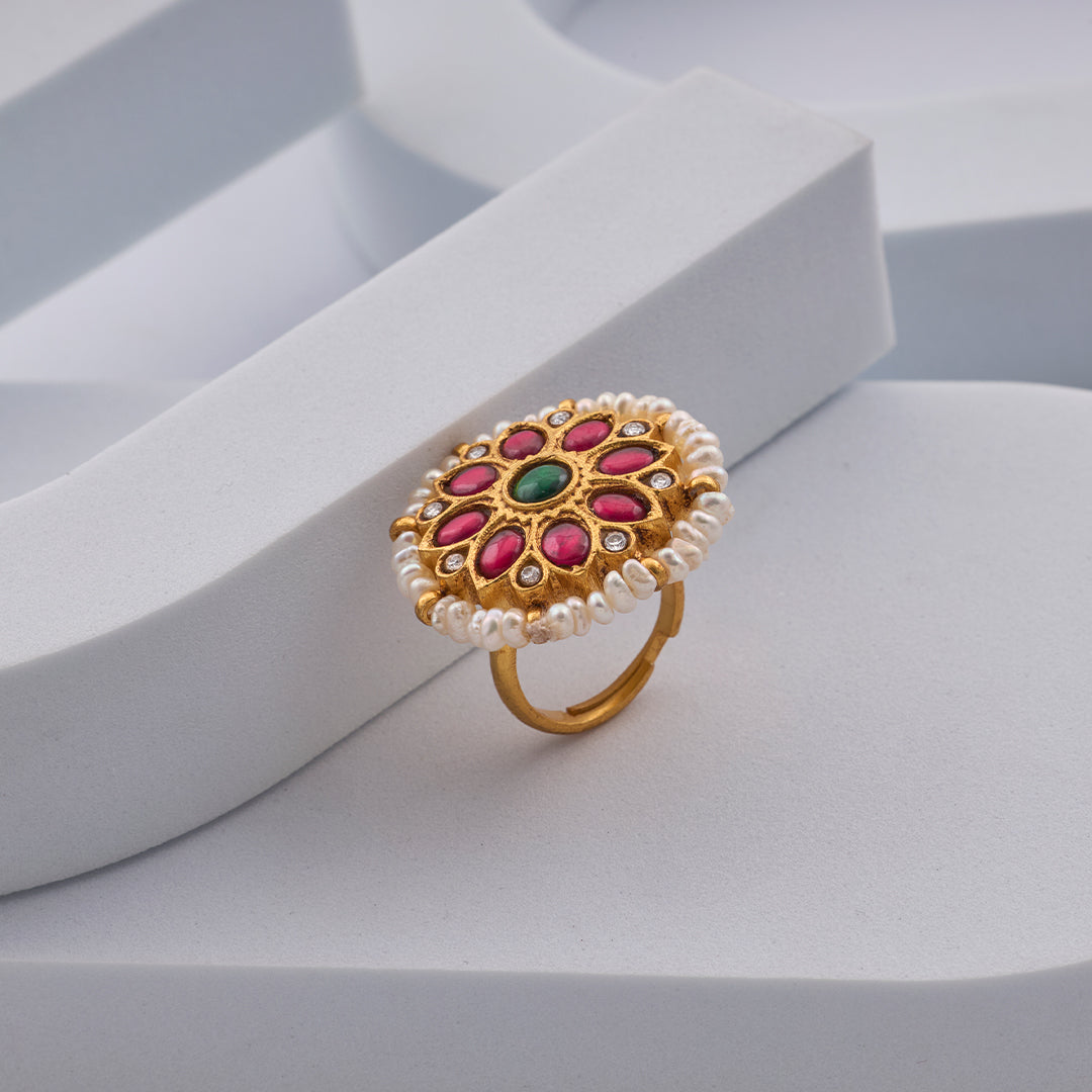 PEARL KUNDAN RINGS
