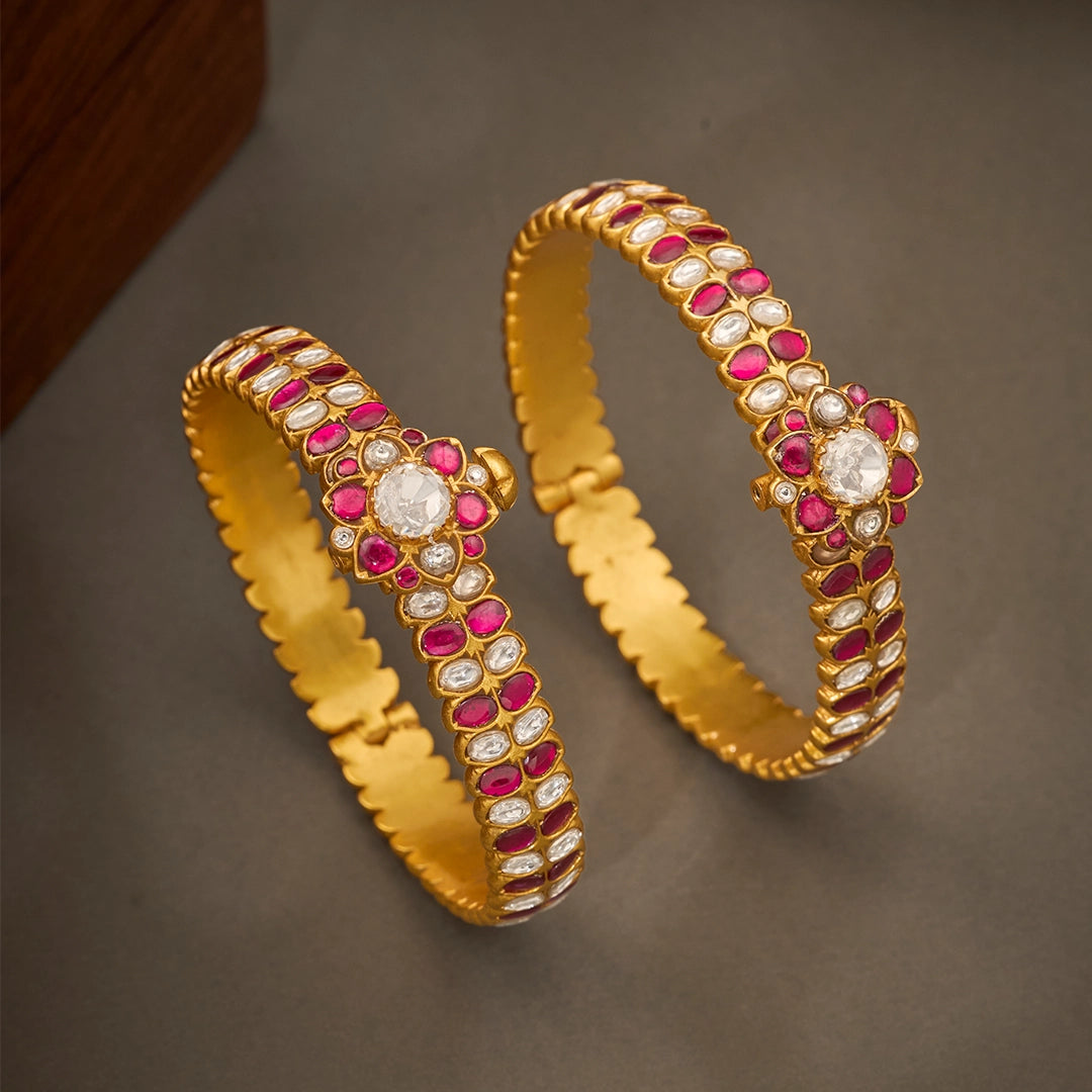 RUBY RADIANCE FLORAL BANGLE