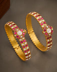 RUBY RADIANCE FLORAL BANGLE