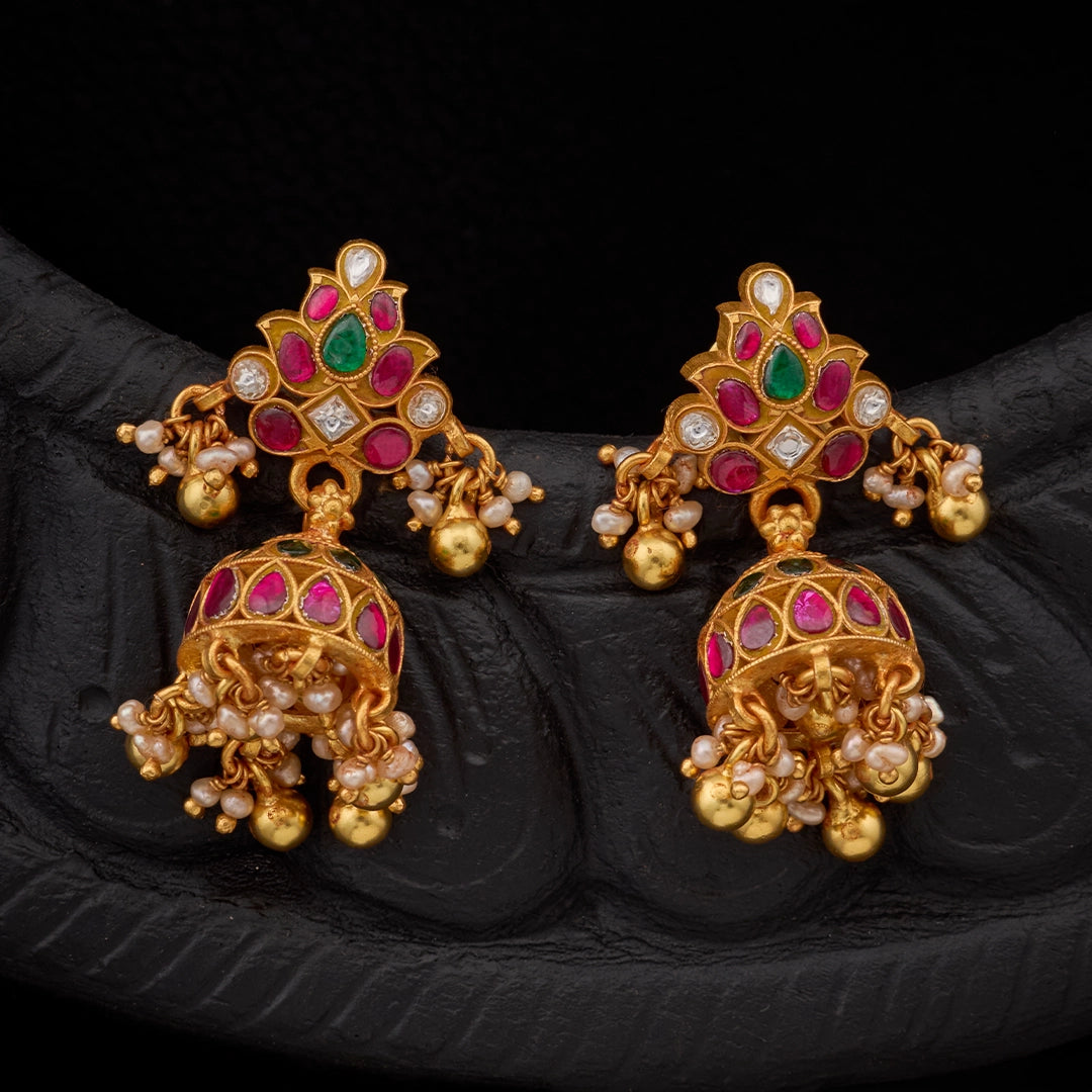 MAHARANI RUBY PEARL JHUMKAS