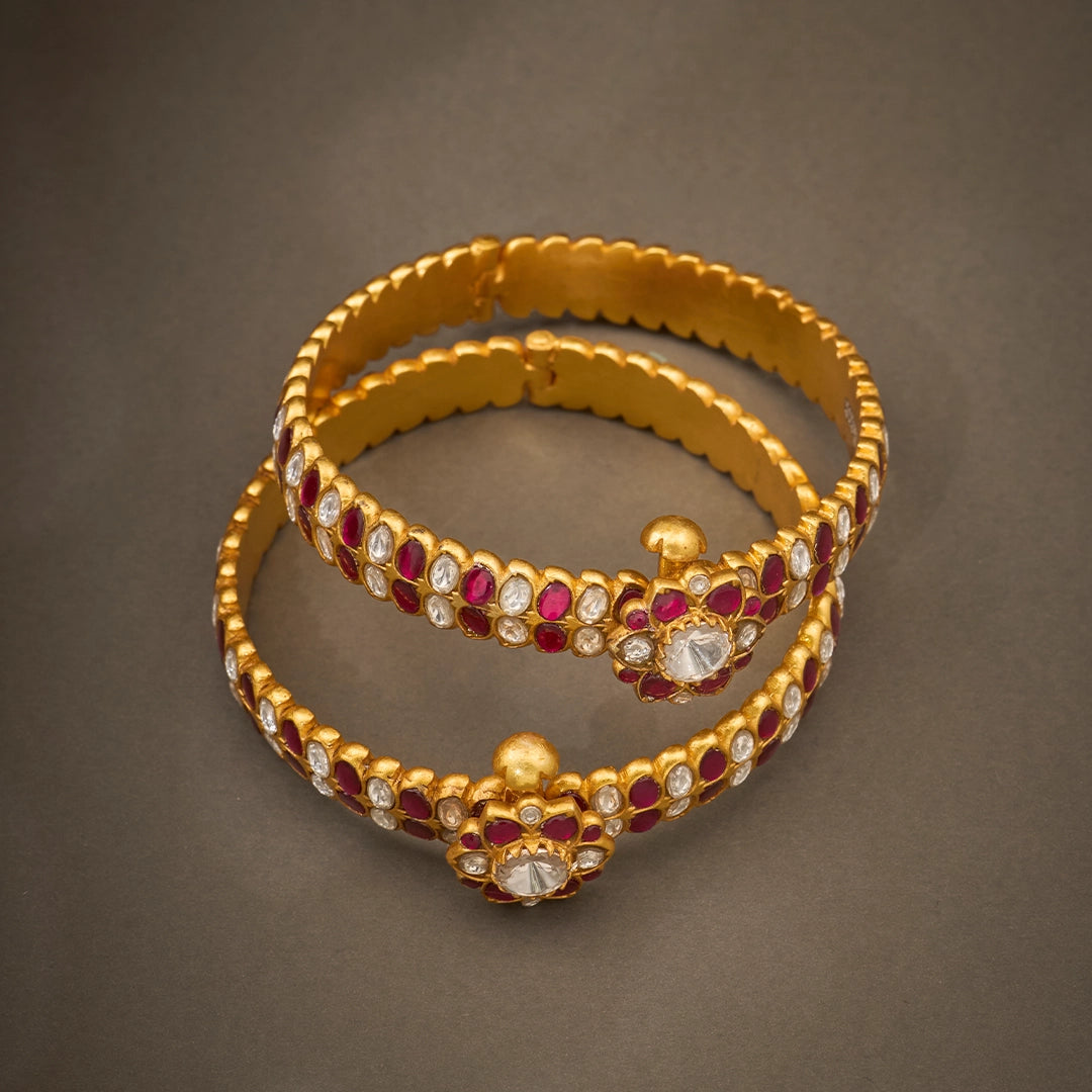 RUBY RADIANCE FLORAL BANGLE