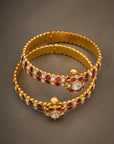 RUBY RADIANCE FLORAL BANGLE