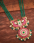 GREEN BEADS KUNDAN NECKLACE