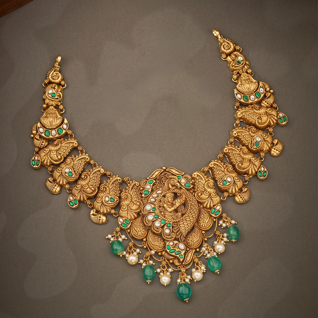 EMERALD PEACOCK BRIDAL NICKLACE