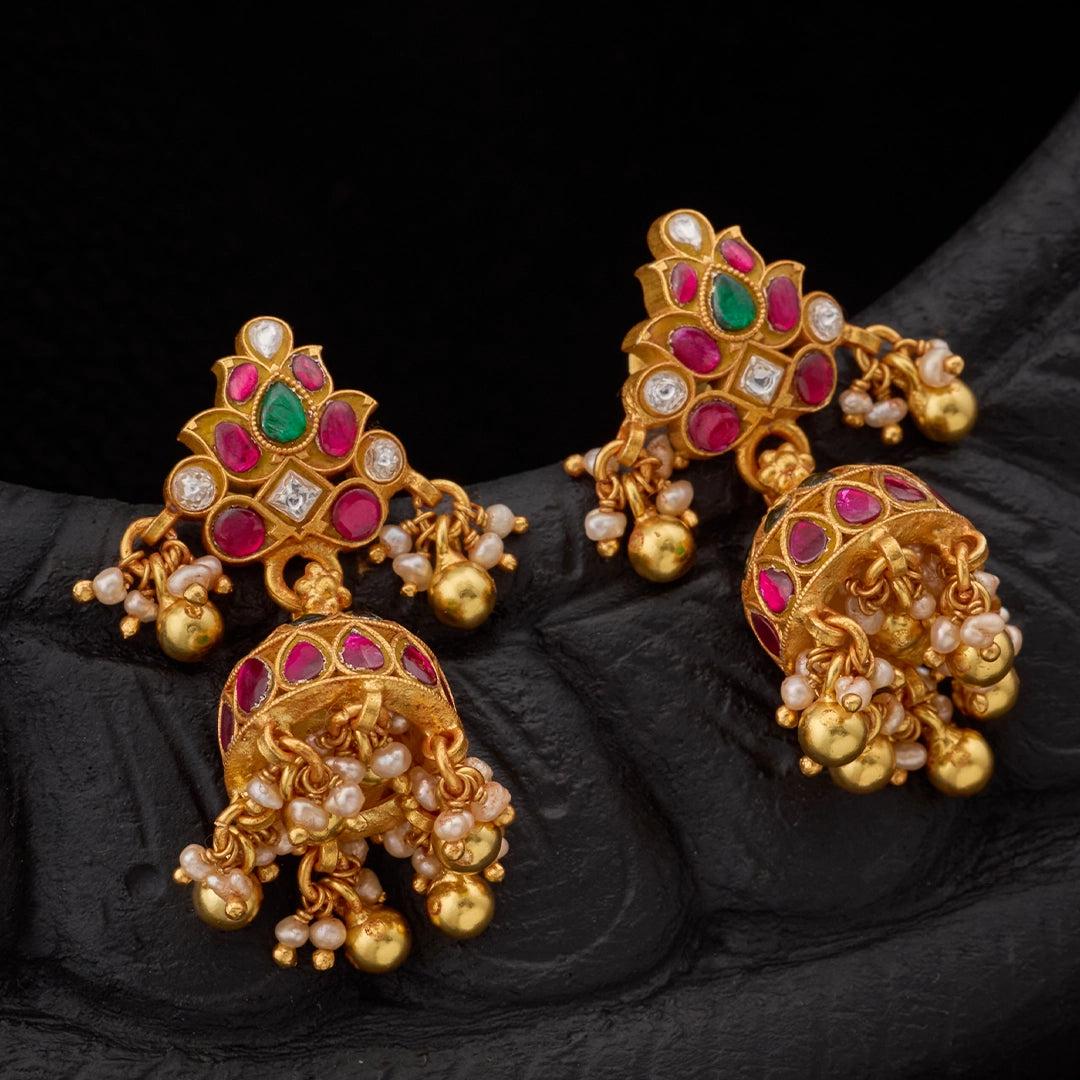 MAHARANI RUBY PEARL JHUMKAS