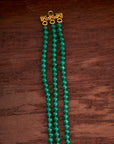 GREEN BEADS KUNDAN NECKLACE