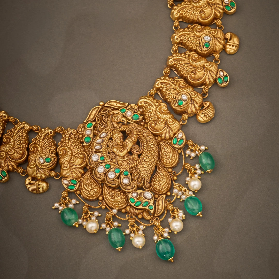 EMERALD PEACOCK BRIDAL NICKLACE