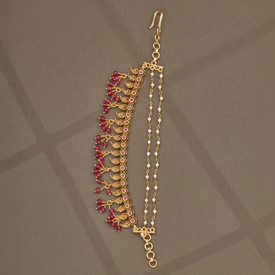 ROYAL RUBY PEARL BEAD MATTIL