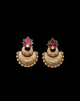 SILVER KUNDAN CHANDBALI EARRINGS