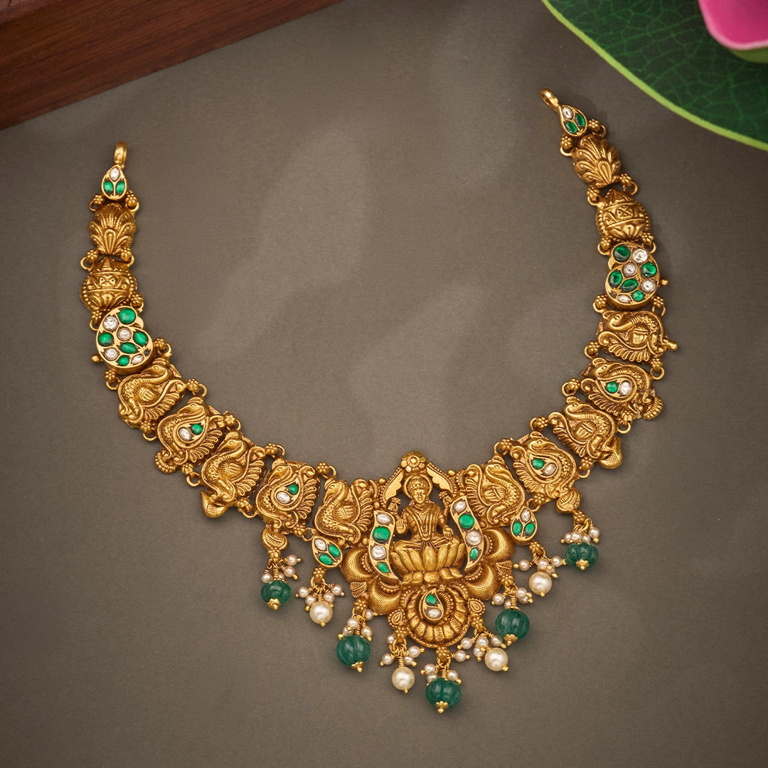 LAKSHMI KEMP STONE MAYURA NECKLACE
