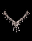 SILVER TRENDY ZIRCONIA NECKLACE WITH EARRINGS