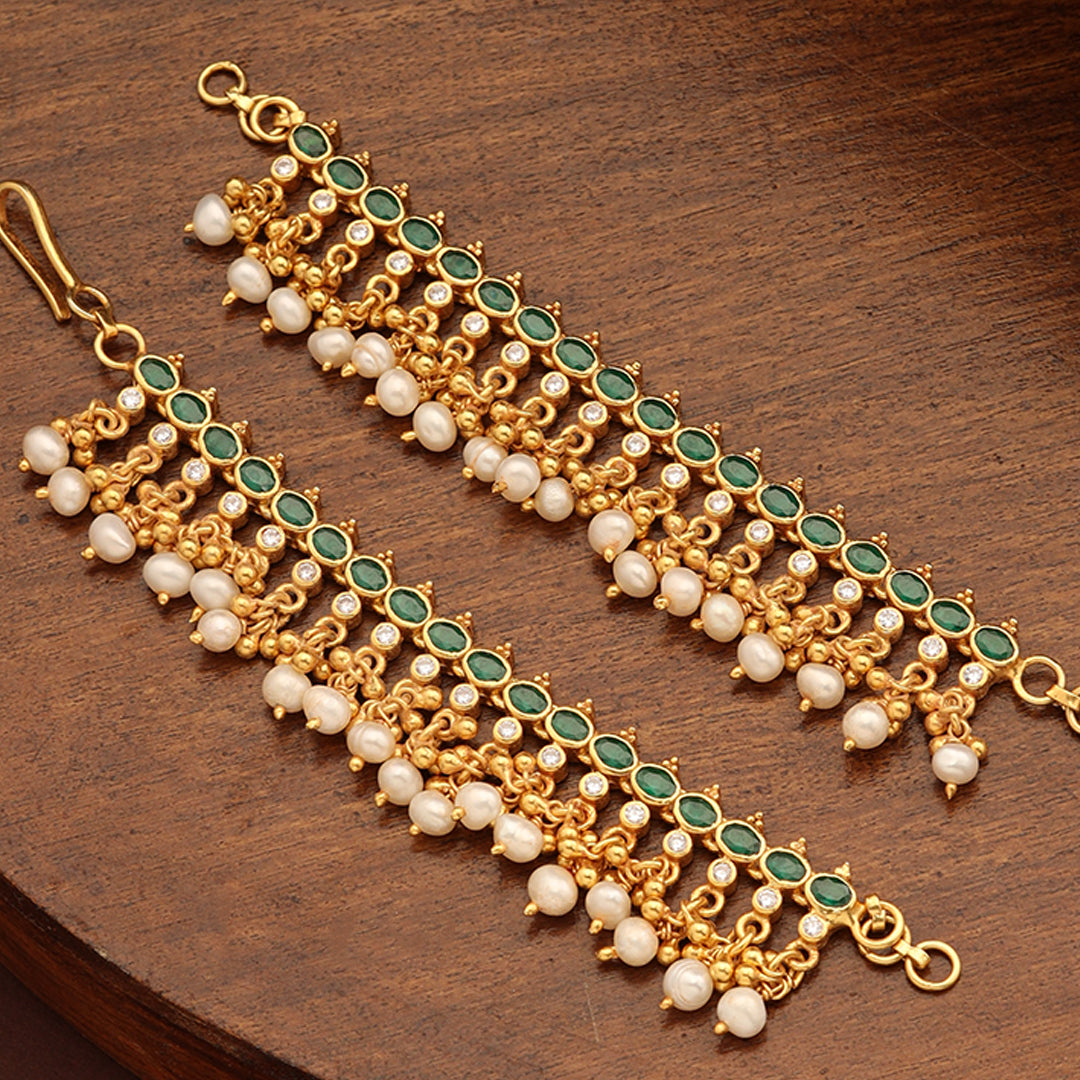 GREEN STONE PEARL MATTIL