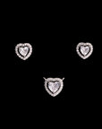 SILVER MINI HEART PENDANT WITH EARRINGS