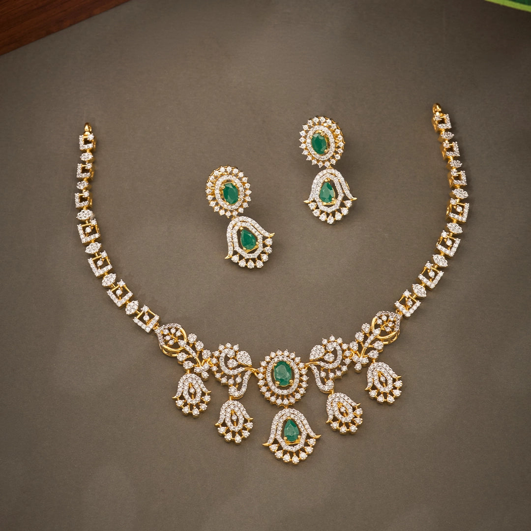 EMERALD CZ NECKLACE SET