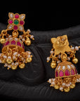 RANI RUBY EMERALD JHUMKAS