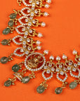 WHITE STONE LAKSHMI NECKLACE SET