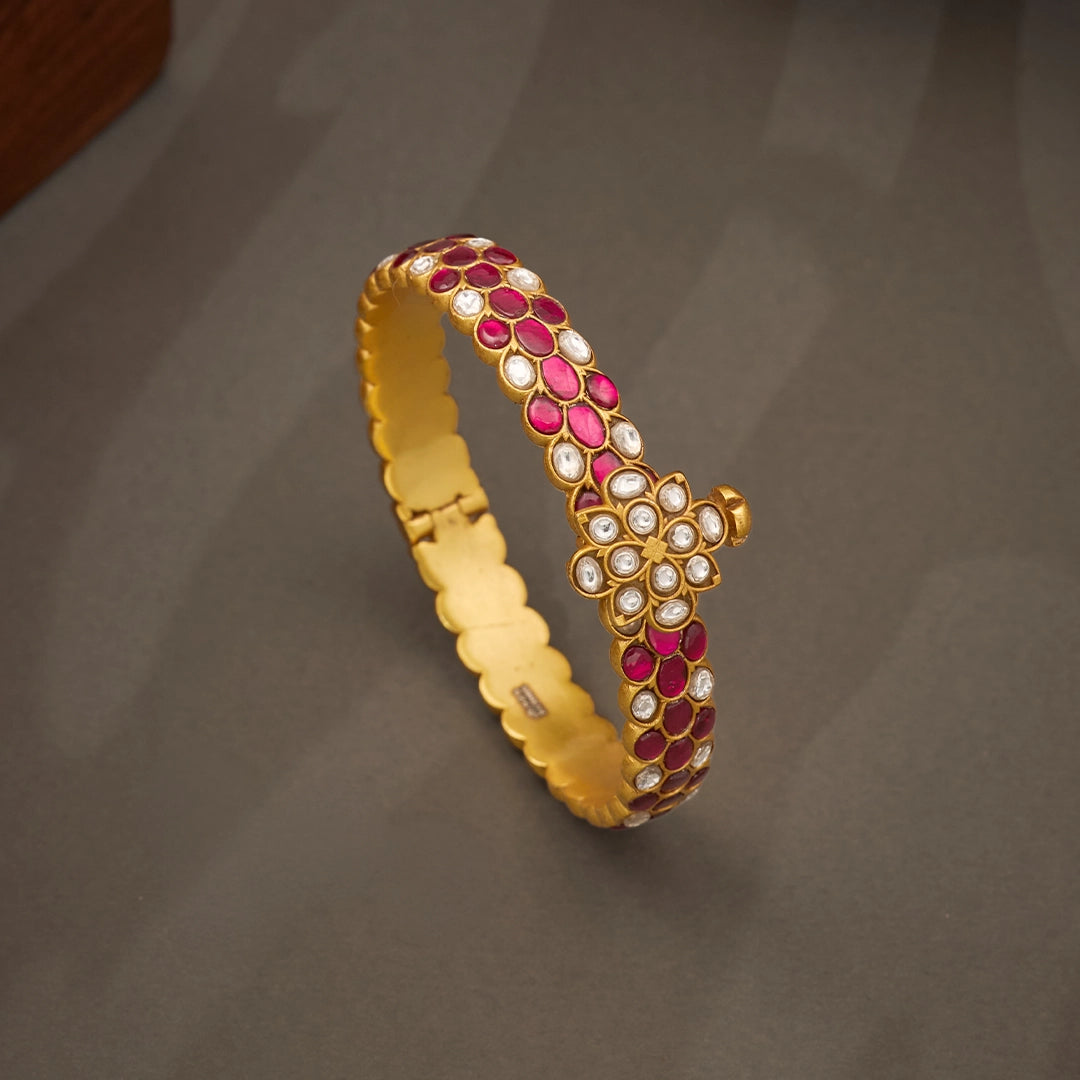 RUBY BLOSSOM WHITE STONE BANGLE