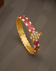 RUBY BLOSSOM WHITE STONE BANGLE