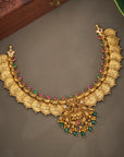 ANTIQUE RUBY EMERALD LAKSHMI NECKLACE