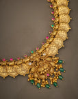 ANTIQUE RUBY EMERALD LAKSHMI NECKLACE