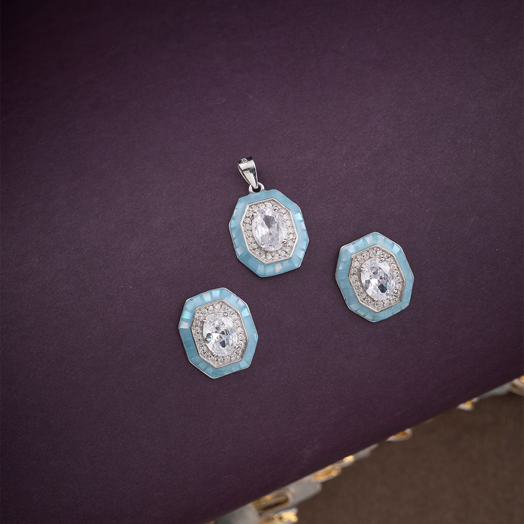 LUNA AQUA PENDANT SET