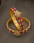 RUBY BLOSSOM WHITE STONE BANGLE